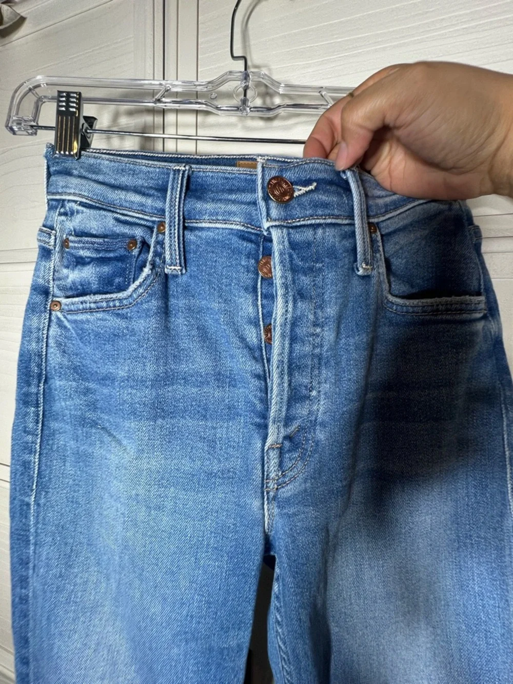 MOTHER The Tomcat High-Rise Jeans Wash Layover Sz 24 - Picture 11 of 16